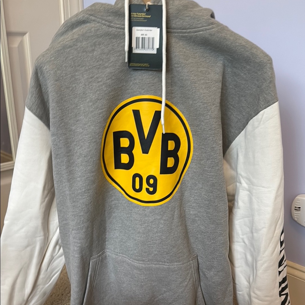 Gray and White Sweatshirt with Modern Design